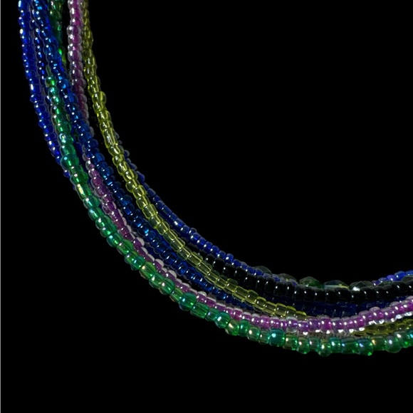 Chicos Multistrand, Multi Color Glass Beads Collar Necklace. (F-M) - Picture 5 of 5
